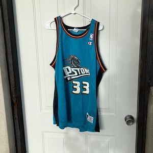 Size 48 (L) Vintage Champion Grant Hill Detroit Pistons Jersey
